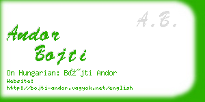 andor bojti business card